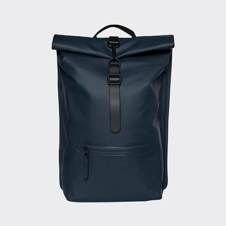 Mode Homme Rains Sacs | Rains - Sac A Dos Rolltop Rucksack - Marine