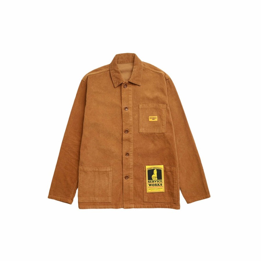 Mode Homme Service Works Vestes | Service Works - Veste Coverall En Velours - Camel