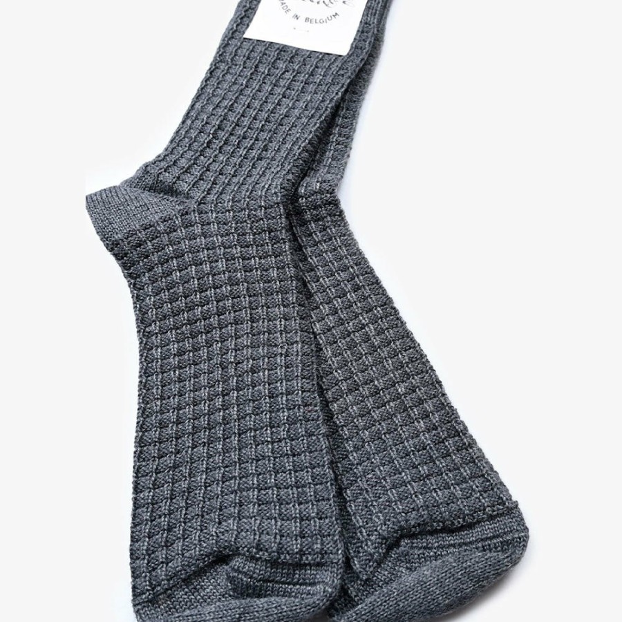 Mode Femme Howlin Chaussettes | Howlin' - Chaussettes Fuzzy Waffle - Gris