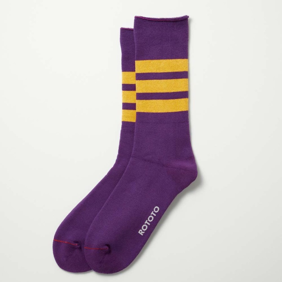 Mode Femme Rototo Chaussettes | Rototo - Chaussettes Rayees - Violet