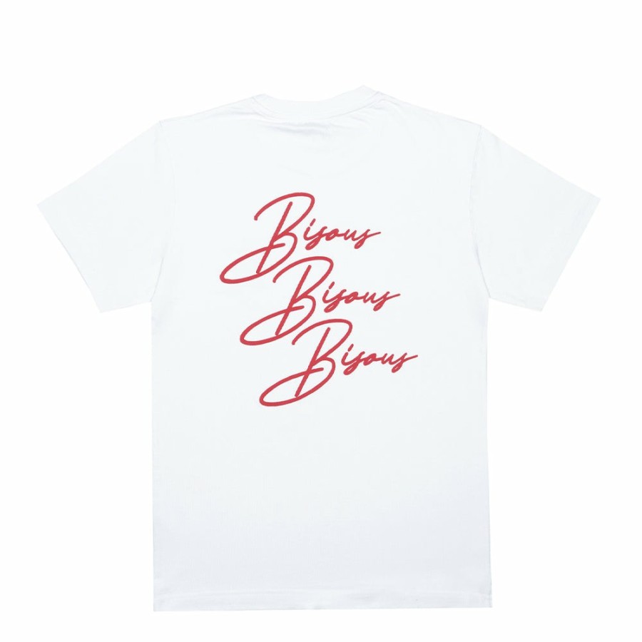 Mode Homme Bisous Skateboard T-Shirts | Bisous Skateboard - T-Shirt Ss Cigarette - Blanc