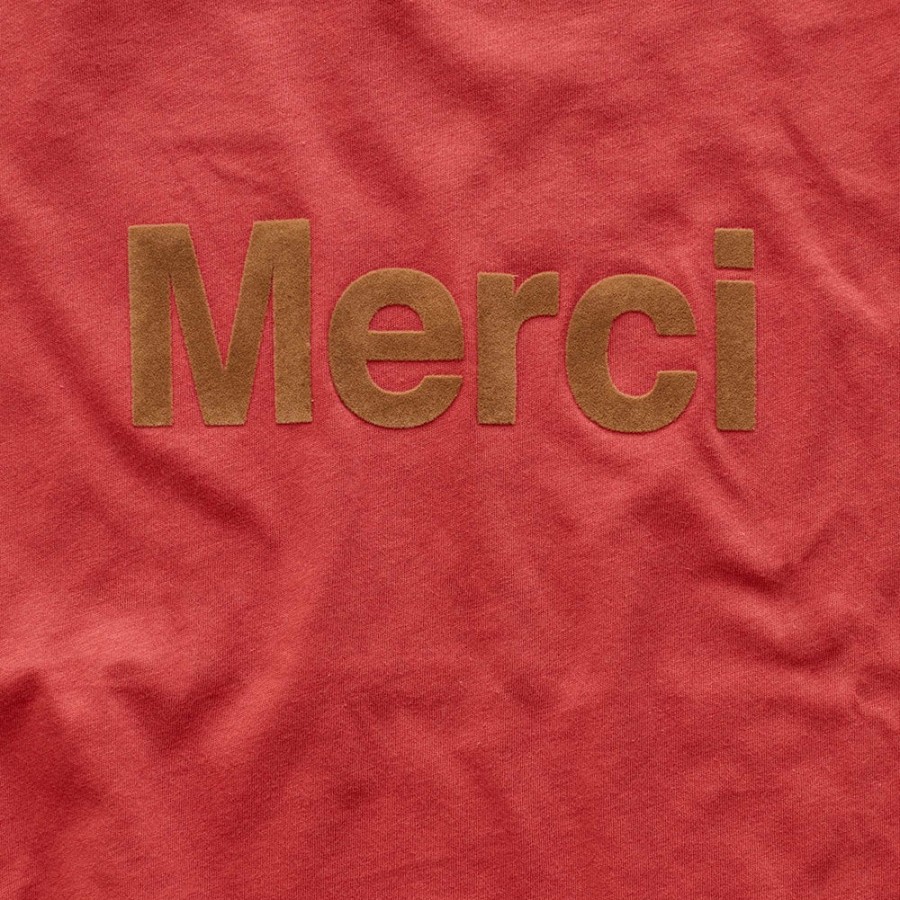 Mode Femme MERCI T-Shirts | Merci - T-Shirt Logo Merci - Rouge