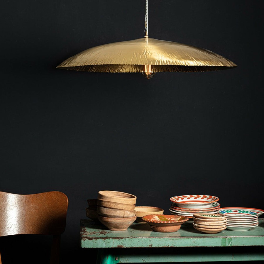 Deco & Lifestyle 202 GERVASONI Suspensions | Lampe Suspension Brass - Dore