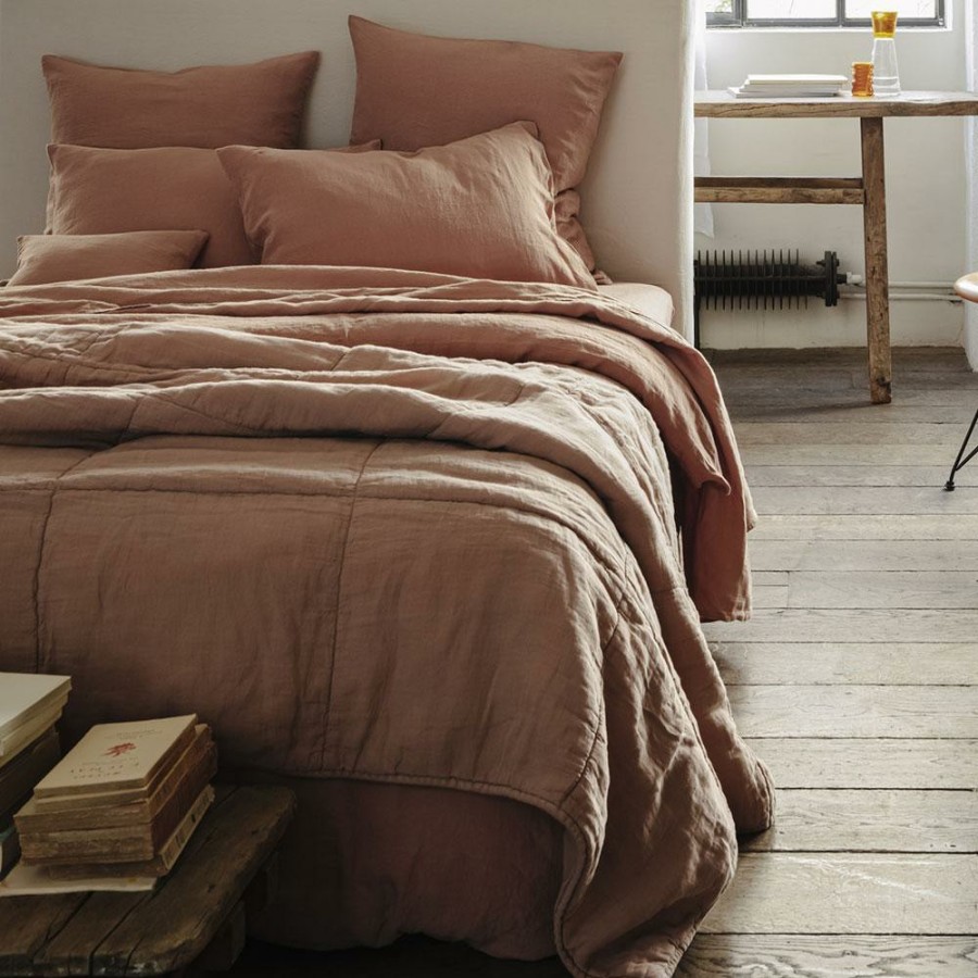 Linge De Maison 200 LINTEX Housses De Couette | Housse De Couette En Lin Lave - Rose Argile