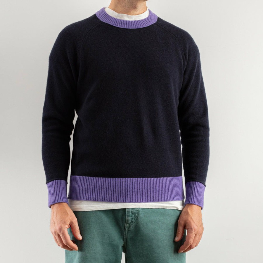 Mode Homme S02 Mailles | Merci - Pull En Cachemire - Marine & Violet