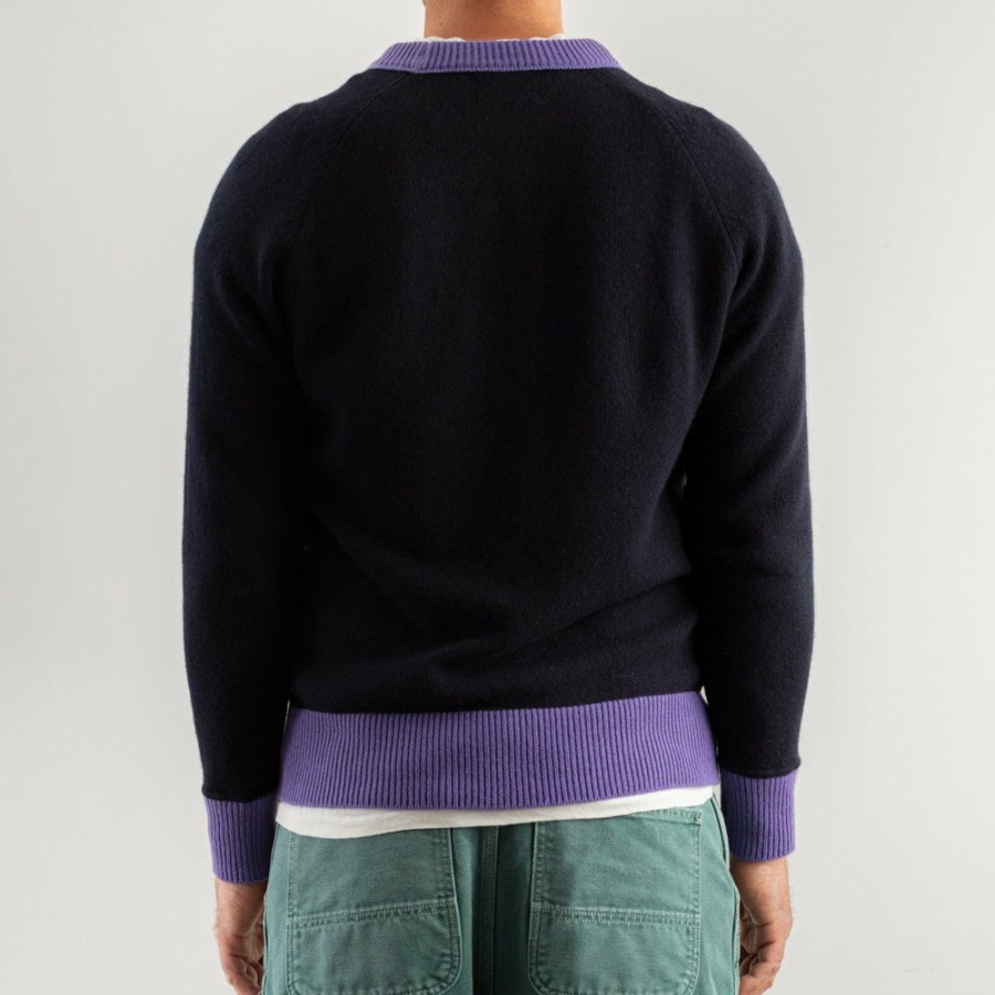 Mode Homme S02 Mailles | Merci - Pull En Cachemire - Marine & Violet