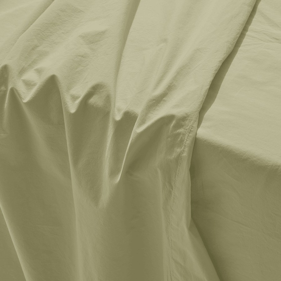 Linge De Maison 1700 COTEX Draps Plats | Drap Plat En Coton Percale - Vert Sauge