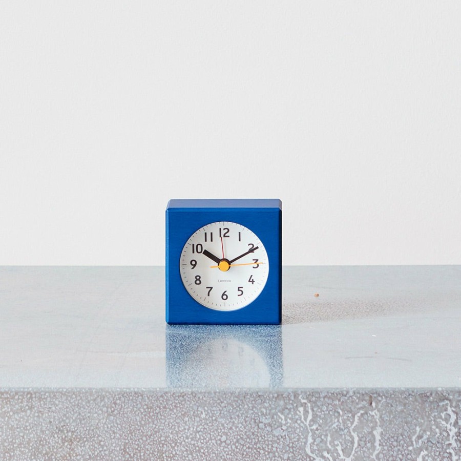 Deco & Lifestyle 1091 LEMNOS Horloges | Petit Reveil Carre - Bleu