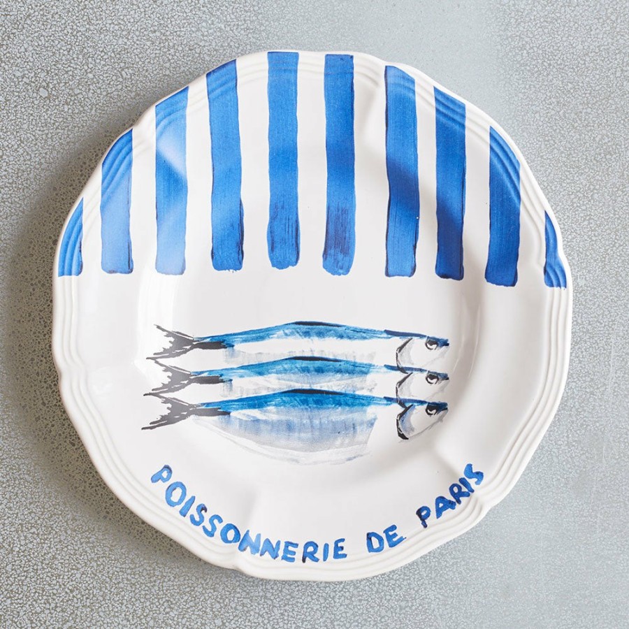 Art De La Table MERCI Assiettes Plates | Assiette Plate En Faience Poissonnerie