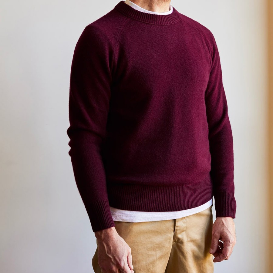 Mode Homme MERCI Mailles | Merci - Pull Sweat Man En Cachemire - Bordeaux