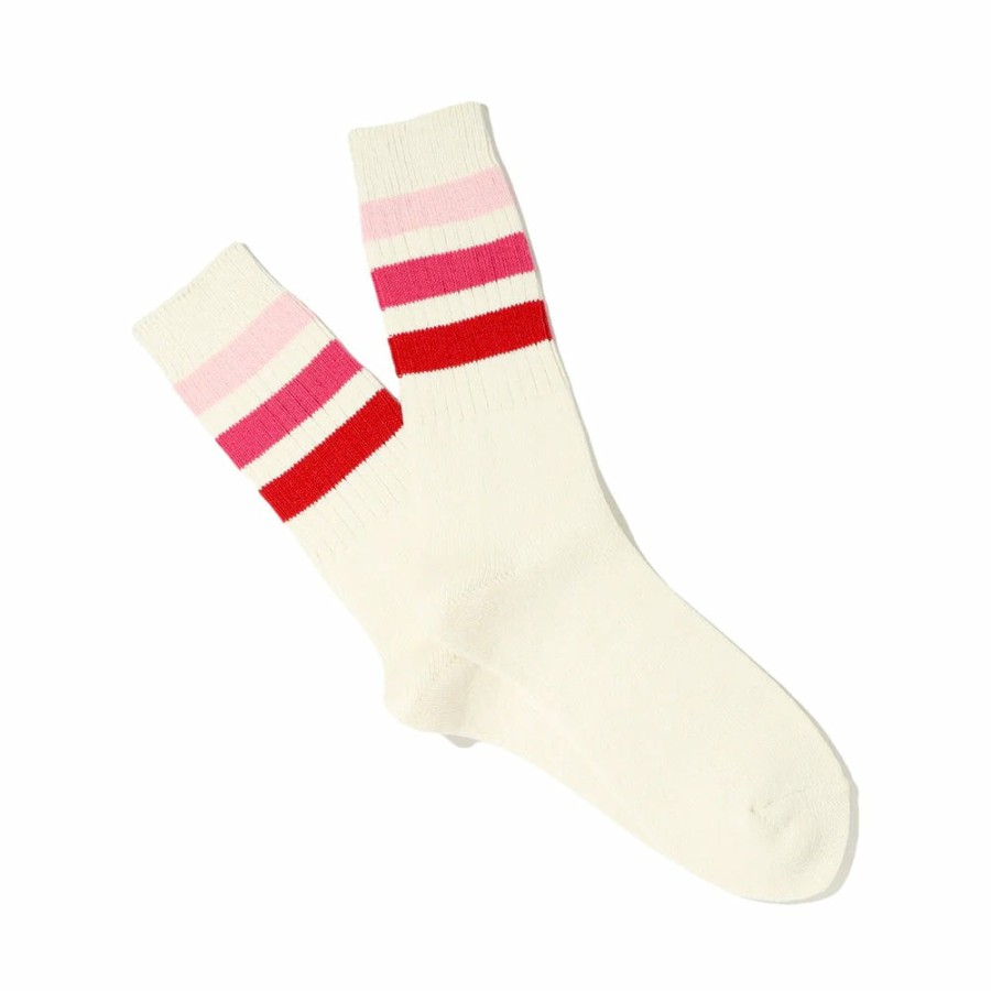 Mode Femme Anonymous ISM Chaussettes | Anonymous Ism - Chaussettes Gradation Crew - Rouge