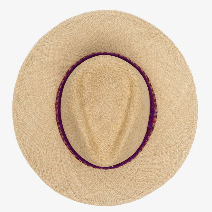 Mode Femme Guanabana Chapeaux & Bobs | Guanabana - Chapeau Panama - Violet Et Rouge