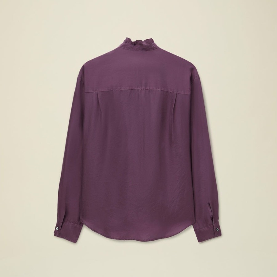 Mode Femme Pomandère Chemises | Pomandere - Chemise A Volants - Violet