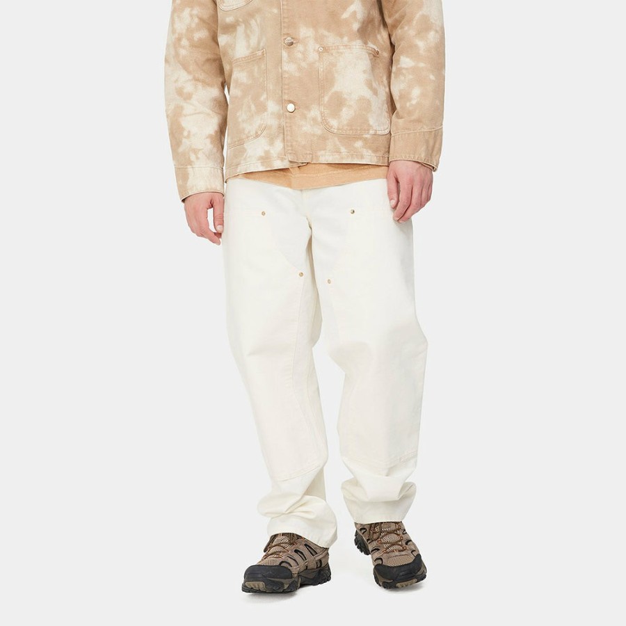 Mode Homme Carhartt Wip Pantalons | Carhartt Wip - Pantalon Double Knee - Ecru