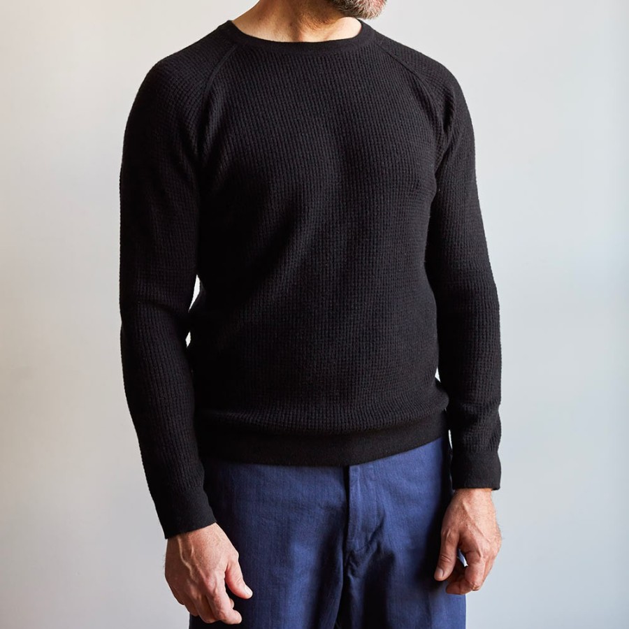 Mode Homme MERCI Mailles | Merci - Pull En Laine - Noir Charbon