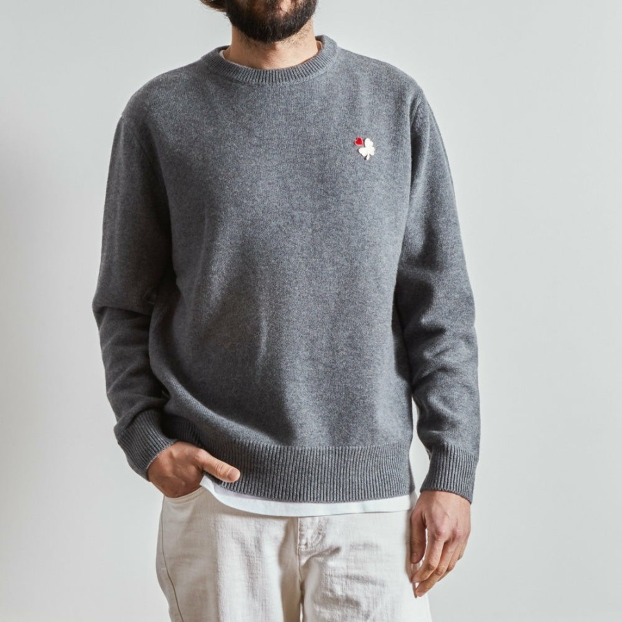 Mode Homme BA01 Mailles | Merci - Pullover Lucky - Gris