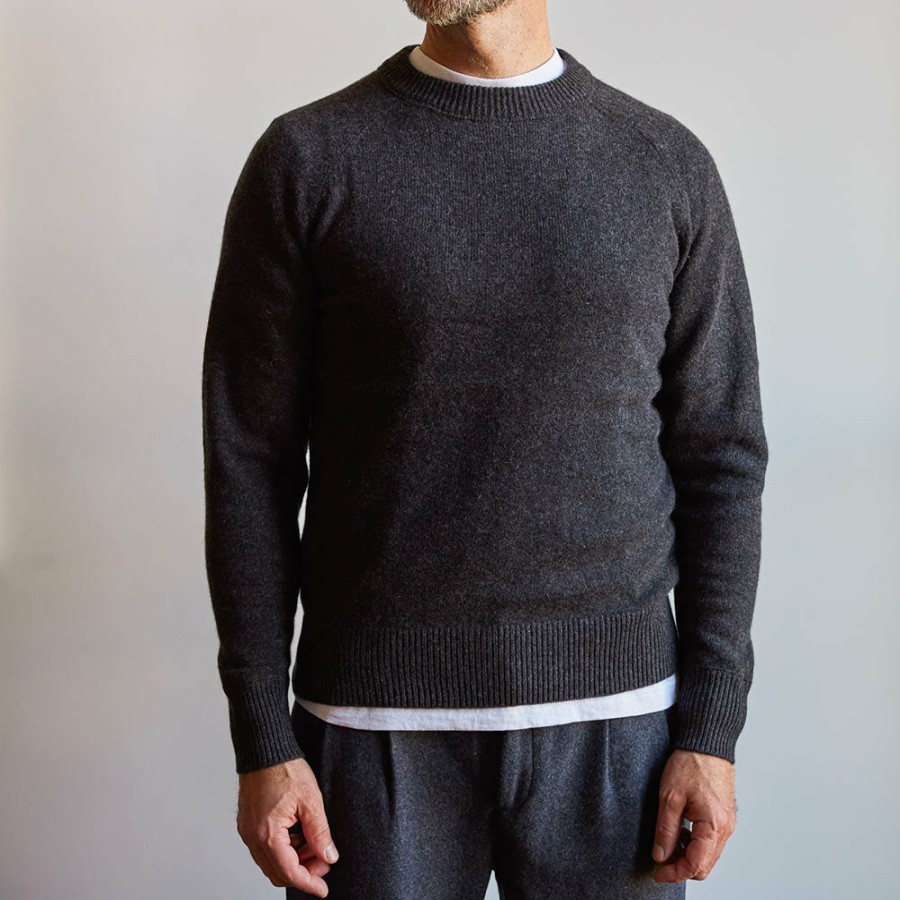 Mode Homme MERCI Mailles | Merci - Pull Sweat Man En Cachemire - Charbon