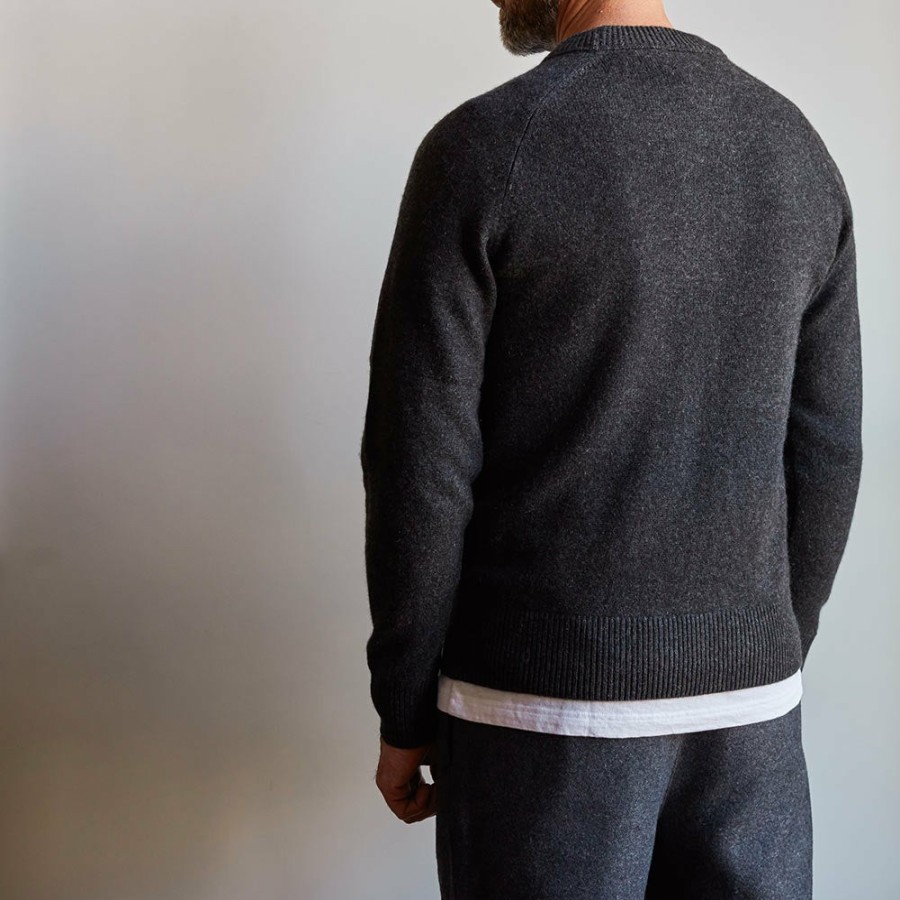 Mode Homme MERCI Mailles | Merci - Pull Sweat Man En Cachemire - Charbon