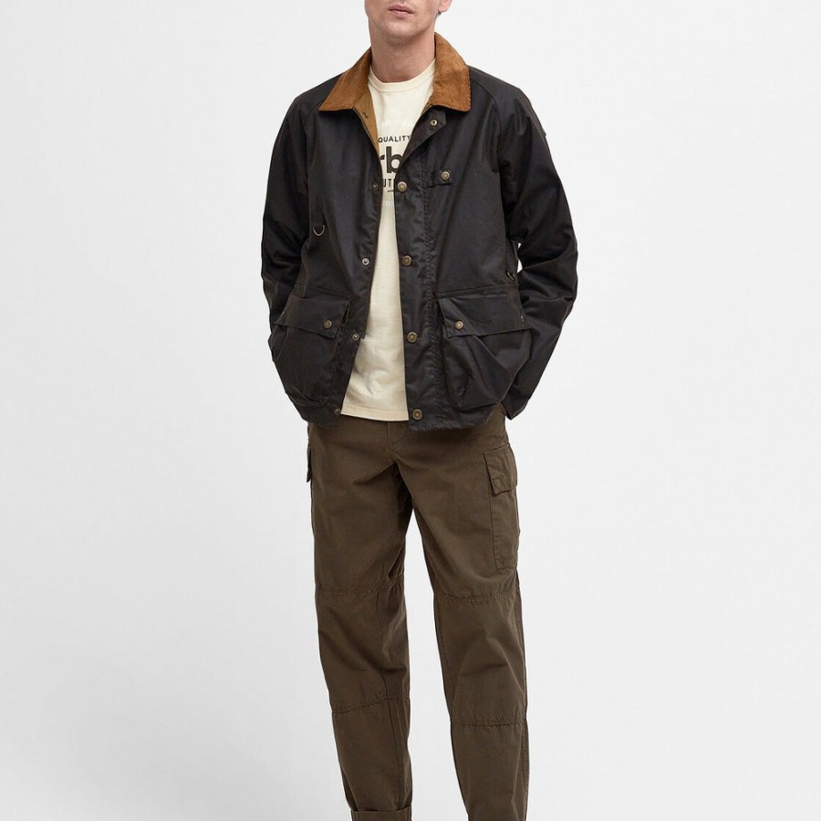 Mode Homme Barbour Vestes | Barbour - Veste Utility Spey Wax - Olive