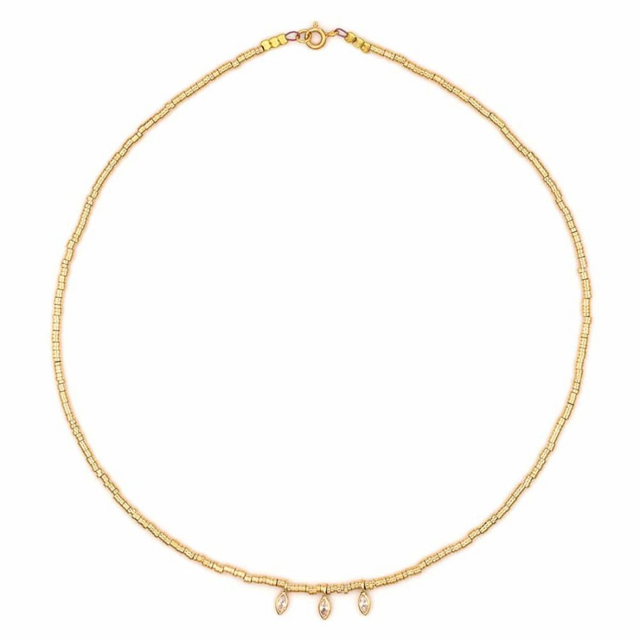 Mode Femme LUJ Luj | Luj - Collier Ras De Cou 3 Marquises - Dore