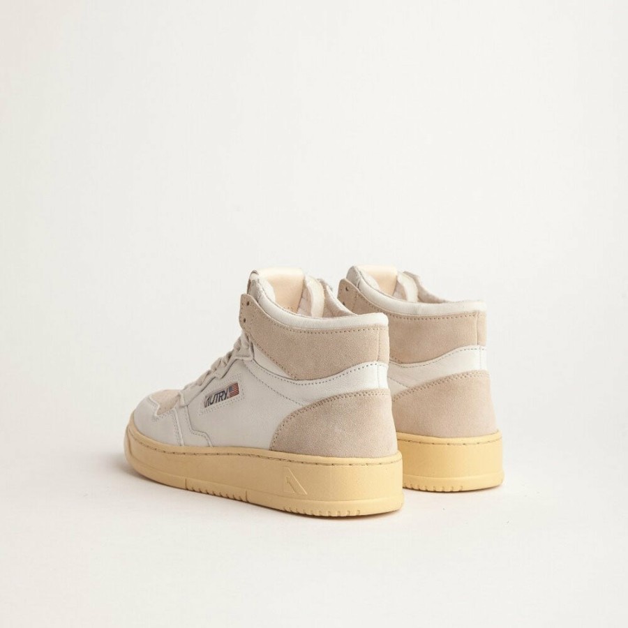 Mode Femme Autry Baskets | Autry - Baskets Medalist Mid - Beige