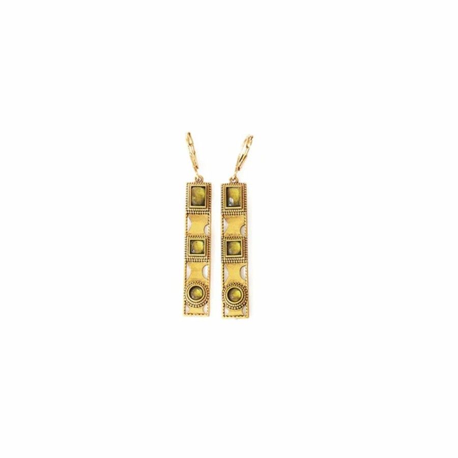 Mode Femme LA2L La2L | La2L - Boucles D'Oreilles Tori Peridot