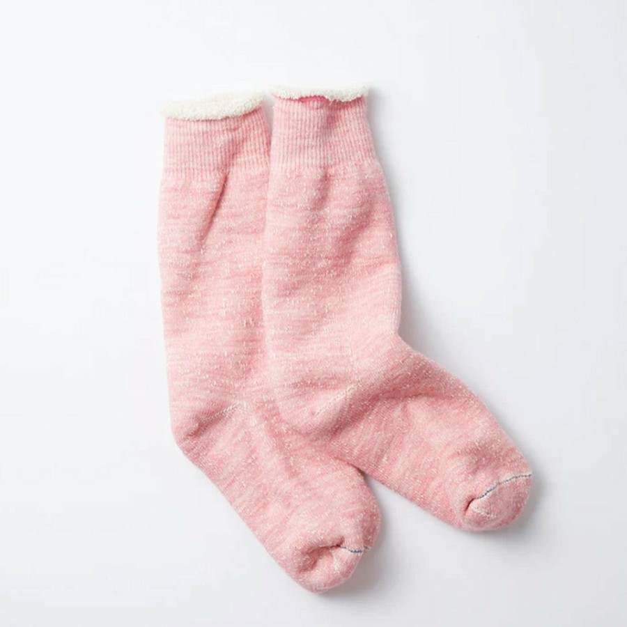 Mode Femme Rototo Chaussettes | Rototo - Chaussettes Double Face - Rose