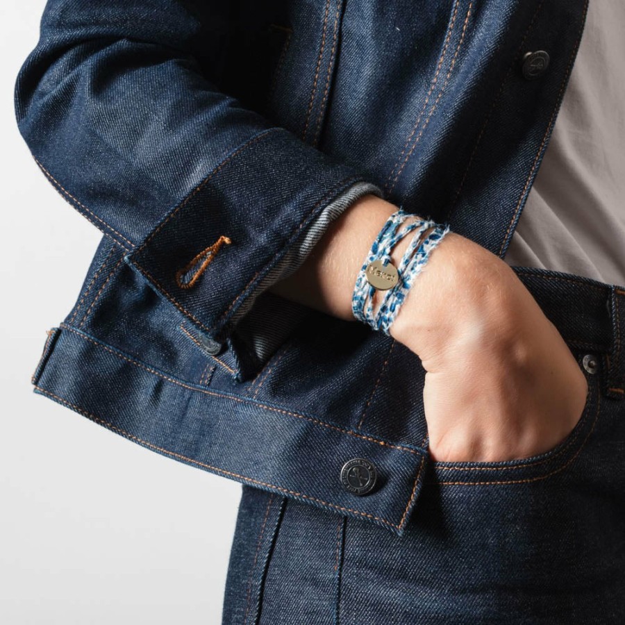 Mode Femme MERCI CAT BASTILLE Bracelets Merci | Merci - Medaille Liberty - Bleu Marine