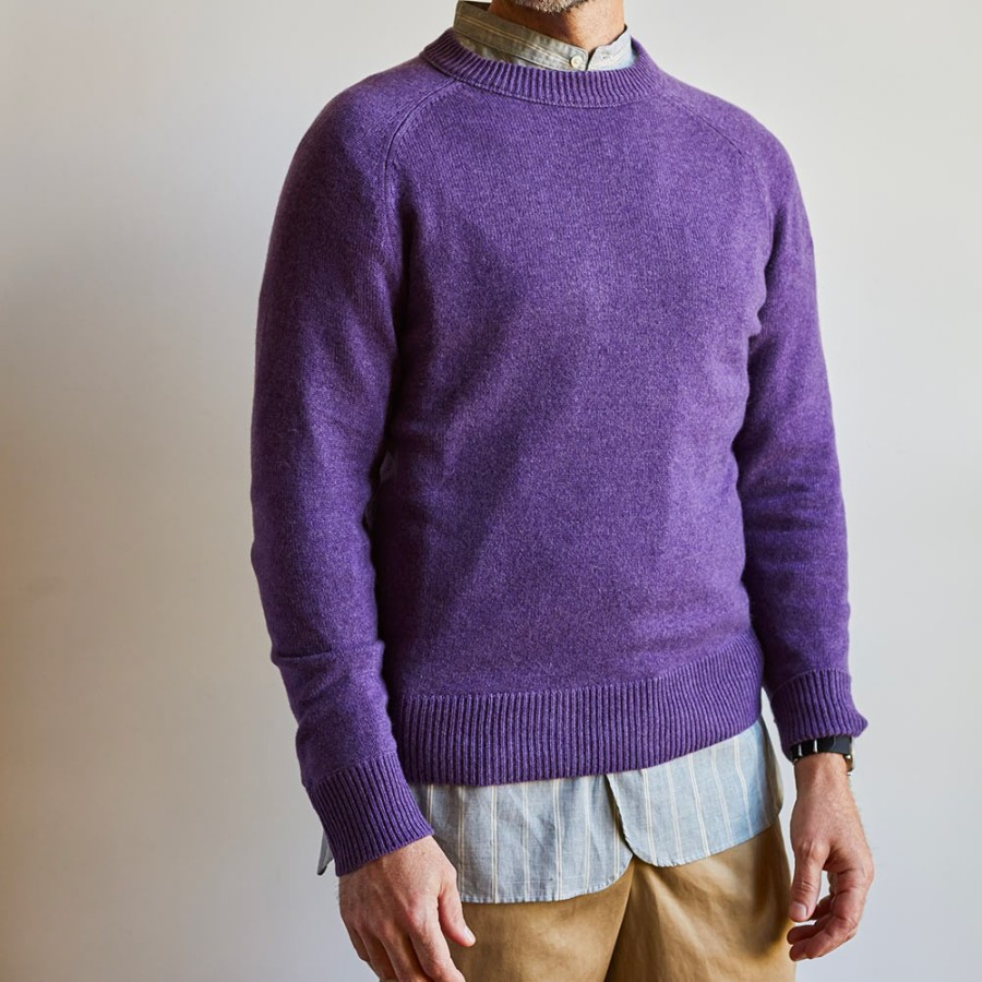 Mode Homme MERCI Mailles | Merci - Pull Sweat Man En Cachemire - Violet