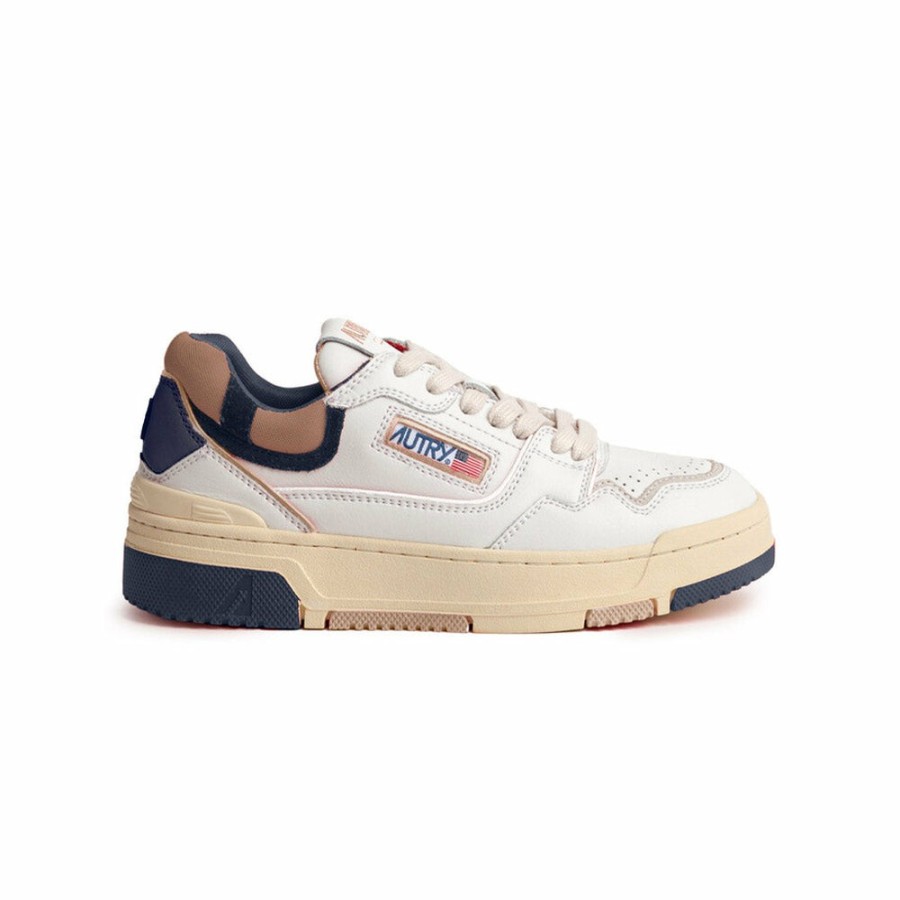 Mode Femme Autry Baskets | Autry - Baskets Clc Low - Marine & Beige