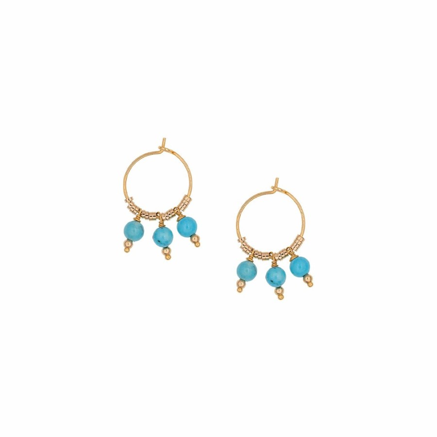 Mode Femme LUJ Luj | Luj - Petites Creoles Chloe - Turquoise