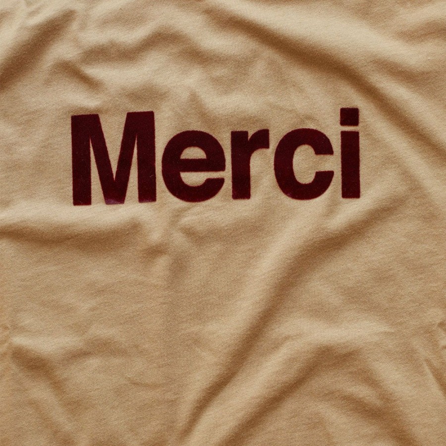 Mode Femme MERCI T-Shirts | Merci - T-Shirt Logo Merci - Noisette