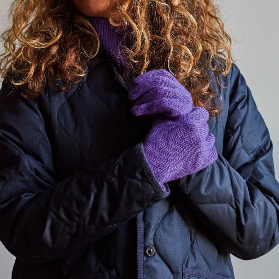 Mode Femme MERCI Gants Et Mitaines | Merci - Gants En Cachemire - Violet