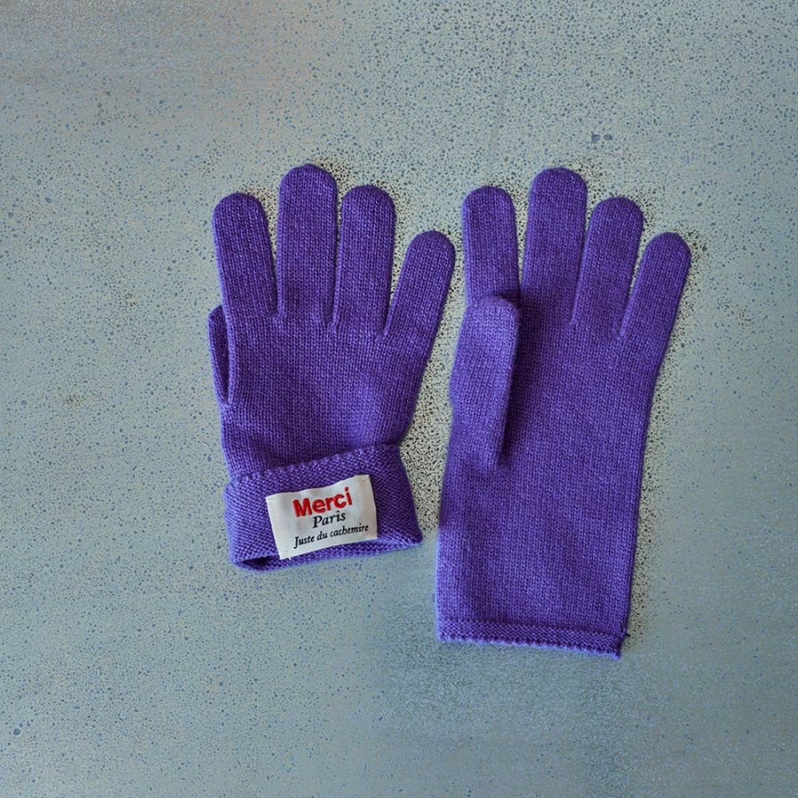 Mode Femme MERCI Gants Et Mitaines | Merci - Gants En Cachemire - Violet