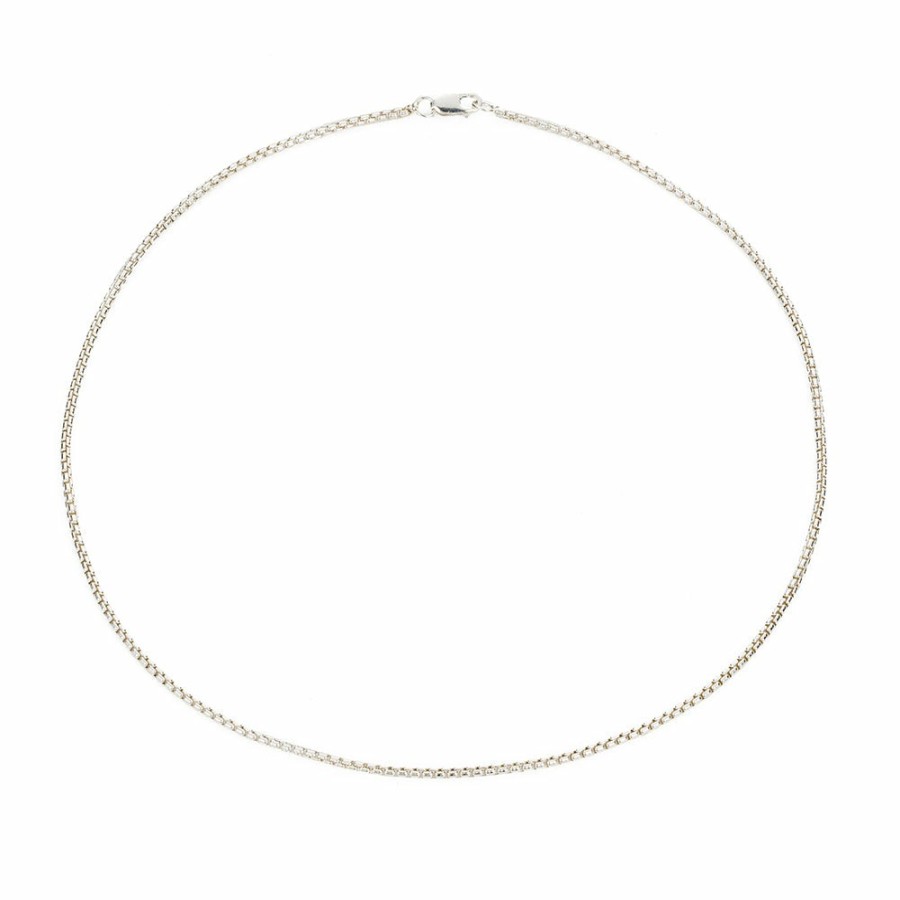 Mode Femme MARA SCALISE Colliers | Mara Scalise - Collier Thin Box Chain - Silver