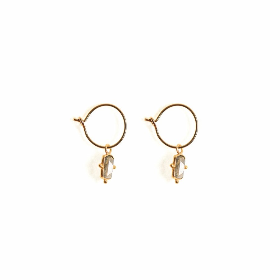 Mode Femme TASSIA CANELLIS Boucles D'Oreilles | Tassia Canellis - Creoles Jaipur - Labradorite