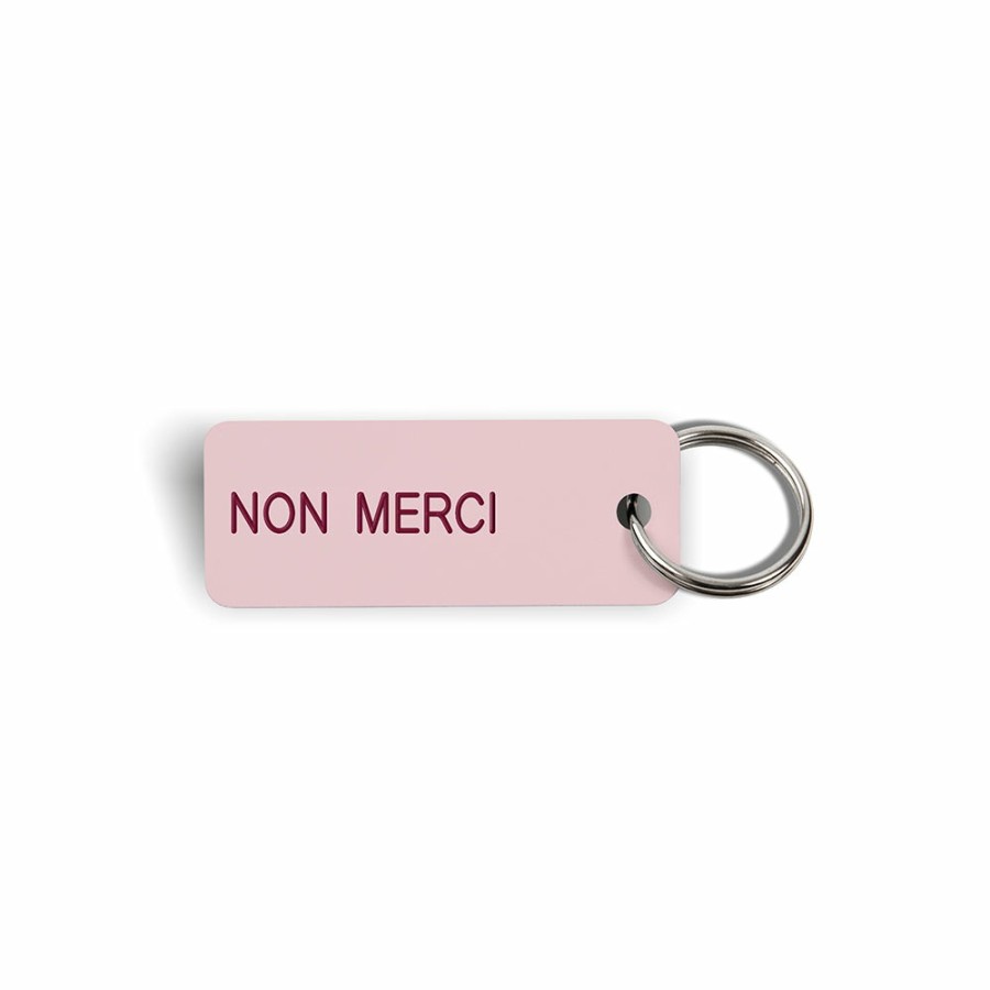 Mode Femme Various Keytags Porte Cles | Merci X Various Keytags - Porte-Cle "Non Merci" - Rose