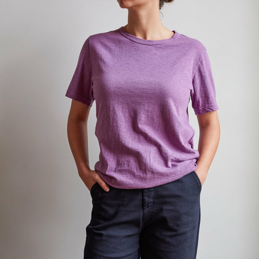 Mode Femme MERCI T-Shirts | Merci - T-Shirt Uni En Coton - Violet