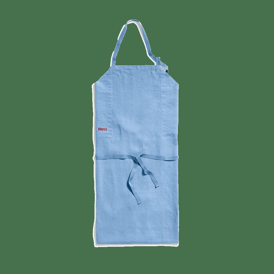 Linge De Maison 200 LINTEX Tabliers | Tablier En Lin Lave - Bleu Tyrrhenien