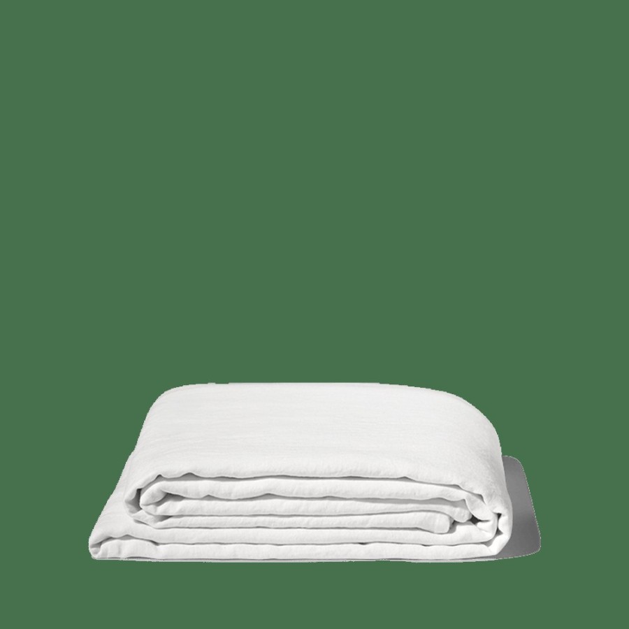 Linge De Maison 200 LINTEX Draps Plats | Drap Plat En Lin Lave - Blanc Optique