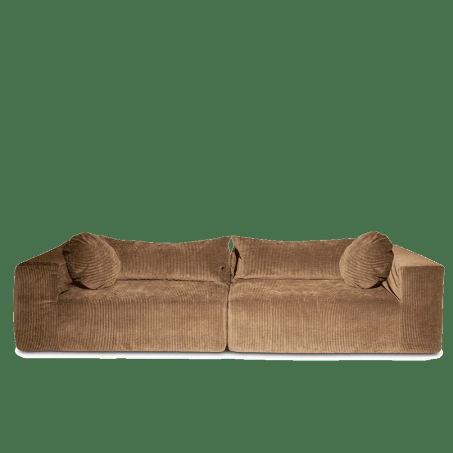 Meubles 2959 BED AND PHILOSOPHY | Canape Slow Family 4 Places - Cotele Sepia - Bed&Philosophy