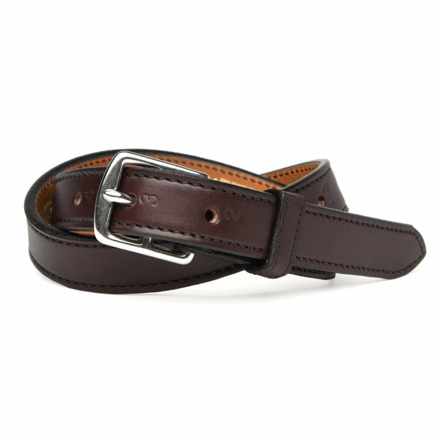 Mode Homme YUKETEN Ceintures | Yuketen - Ceinture En Cuir Stirrup - Marron Fonce