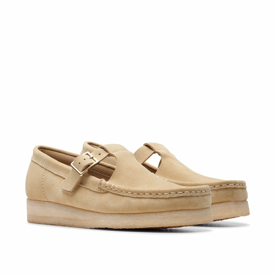 Mode Femme CLARKS Derbies | Clarks - Wallabee T Bar - Maple Suede