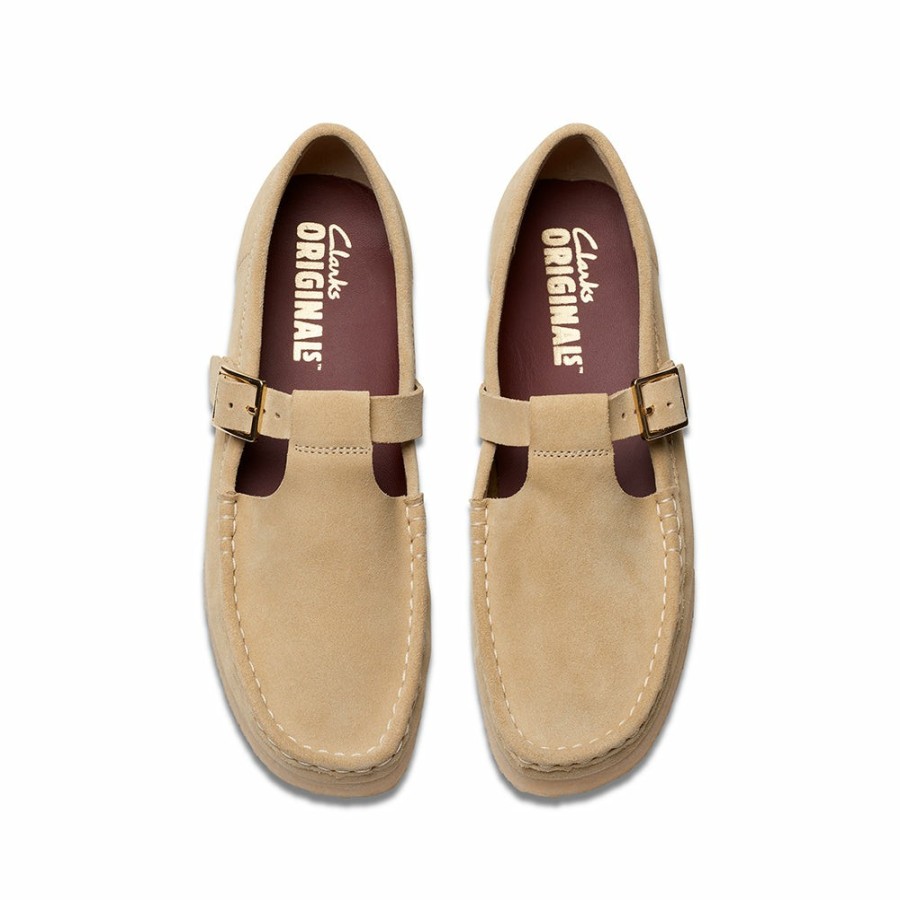 Mode Femme CLARKS Derbies | Clarks - Wallabee T Bar - Maple Suede