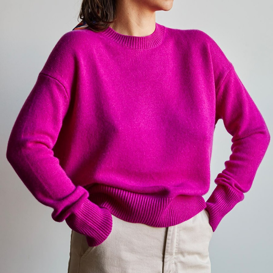 Mode Femme MERCI Mailles | Merci - Pull Oversize En Cachemire - Fushia