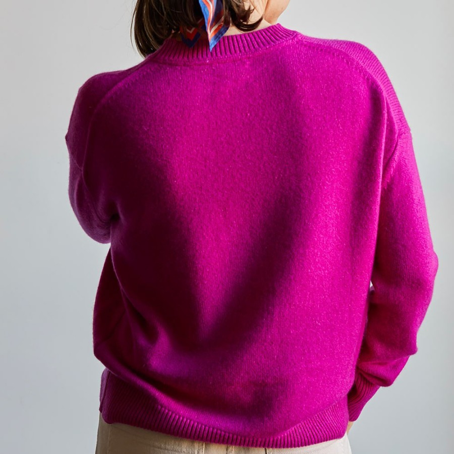 Mode Femme MERCI Mailles | Merci - Pull Oversize En Cachemire - Fushia