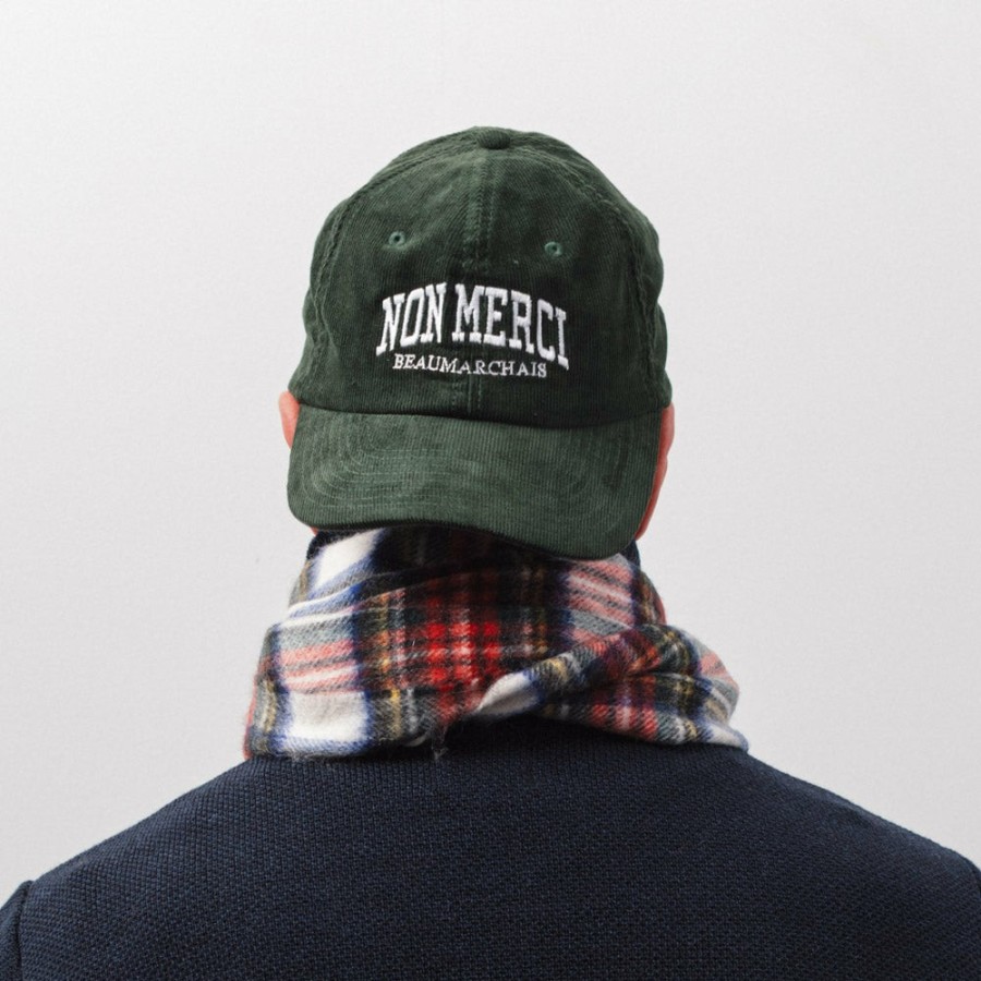 Mode Homme M05 Casquettes | Merci - Casquette College Velours Non Merci - Vert