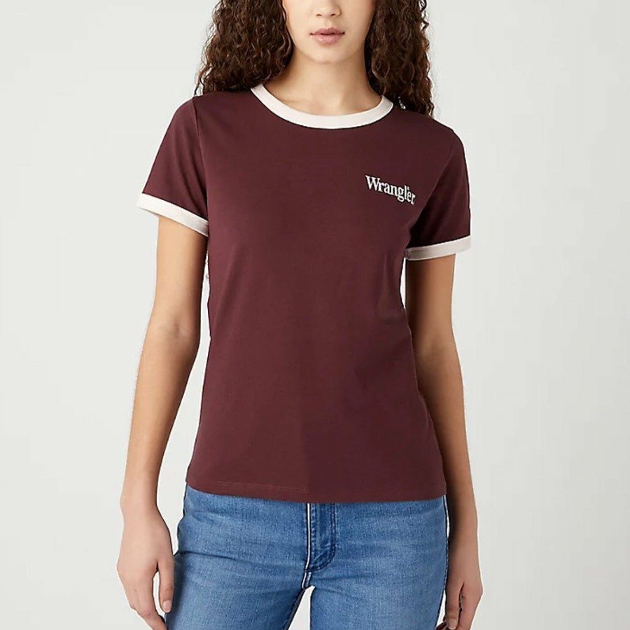 Mode Femme Wrangler T-Shirts | Wrangler - T-Shirt Ringer Tee - Dalhia