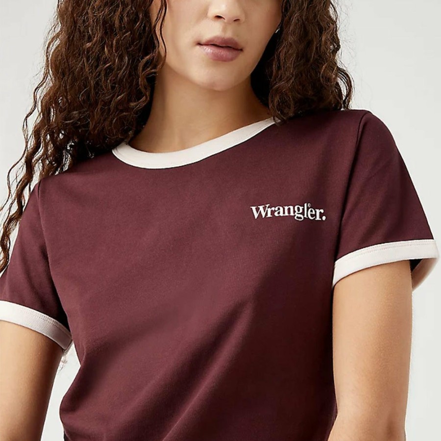 Mode Femme Wrangler T-Shirts | Wrangler - T-Shirt Ringer Tee - Dalhia