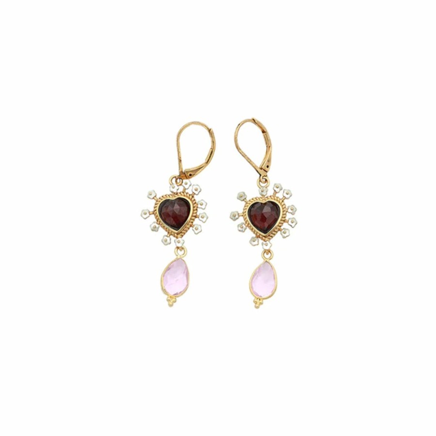 Mode Femme LA2L La2L | La2L - Boucles D'Oreilles Sacha - Ex Voto Rose